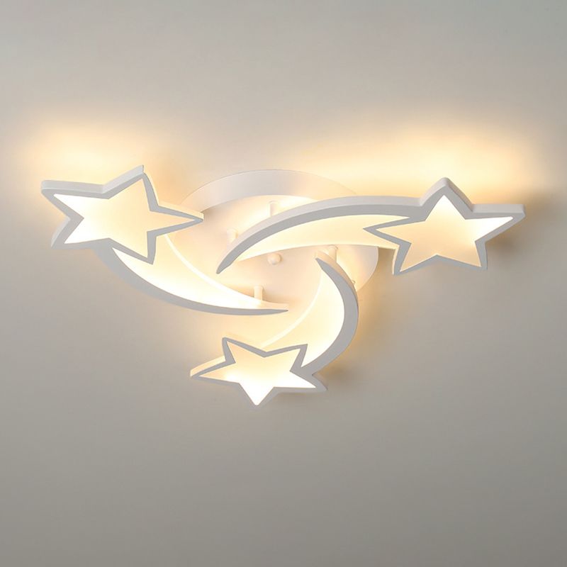 Metal Star Close to Ceiling Lighting Nordic Style LED White Ceiling Lamp