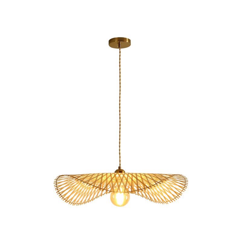 Lotus bladvormige hanglamp bamboe 1 kop hangende lamp armatuur voor theekamer