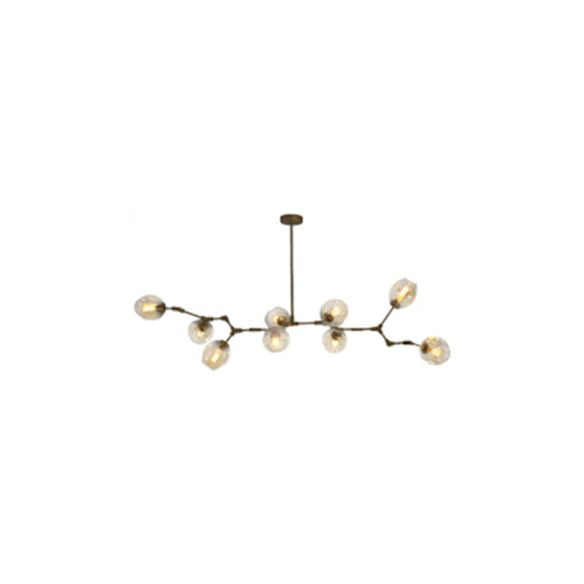 Iluminación de araña de burbujas de vidrio contemporáneo 3/5 cabezas lámpara colgante ajustable en acabado negro/dorado