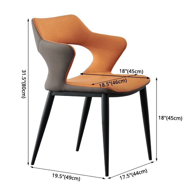 Contemporary Metal Dining Room Chairs Linen Fabric Dining Chair for Home Use