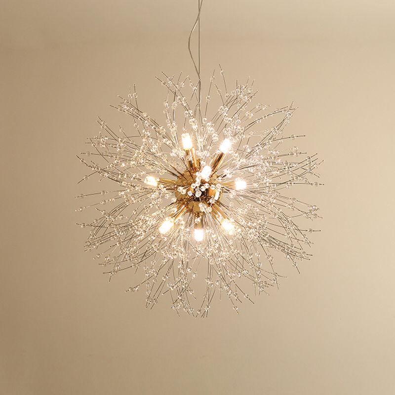Modern Metal Chandelier Light Fixtures Dandelion Multi-Head Suspension Pendant Lamps