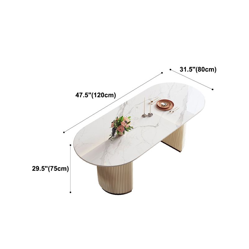 Oval Sintered Stone Dining Table Traditional Luxury Dining Table