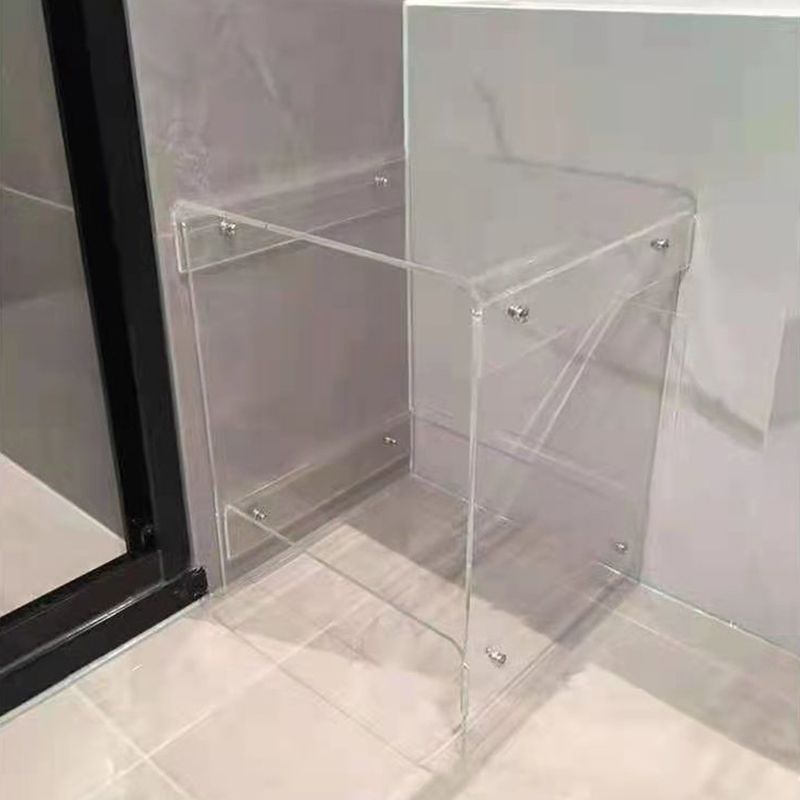 Plastic Side End Table 15.94" Wide Sled Sofa Side Accent Table