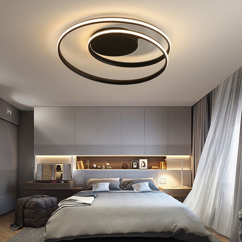 Aluminum Seamless Curve Flushmount Simple LED Flush Mount Ceiling Light for Bedroom