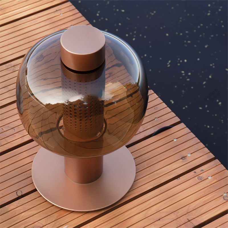 Drum Night Table Lamps Modern Style Glass 1 Light Table Lamp