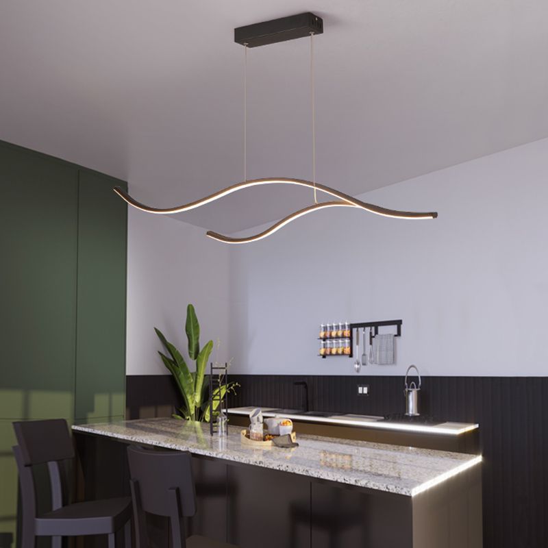 Contemporary Style Linear Shape Pendant Lights Metal Pendant Lighting Fixtures