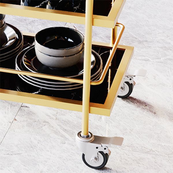 33.86"H Rolling Modern Prep Table Rectangular Metal Prep Table for Home Use