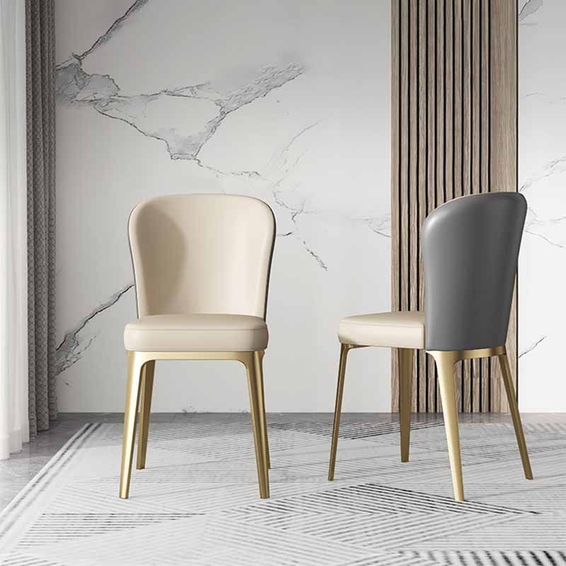 Sillas de comedor de estilo moderno Sillas Parsons laterales sin brazos de metal para cocina
