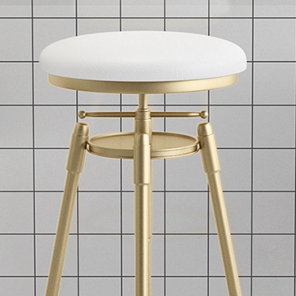 Glam Rotatable Liftable Counter Stool Iron Cashier Bar Stool with Cushion and Pedal