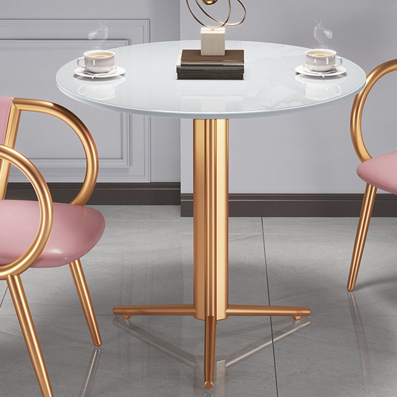 Stone Dining Table Traditional Luxury Dining Site Table with Tripod Base