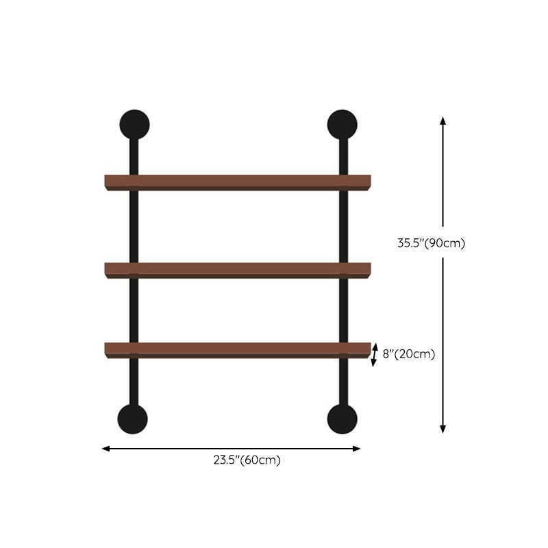 Metal and Wooden Shelf Bookcase Wall Mounted Shelves Included Bookshelf for Home