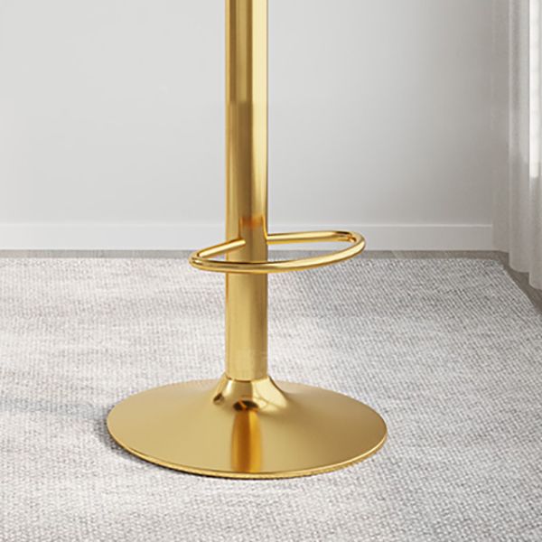 Modern Style Adjustable Backrest Counter Stool with Gold Base and Leather Cushion