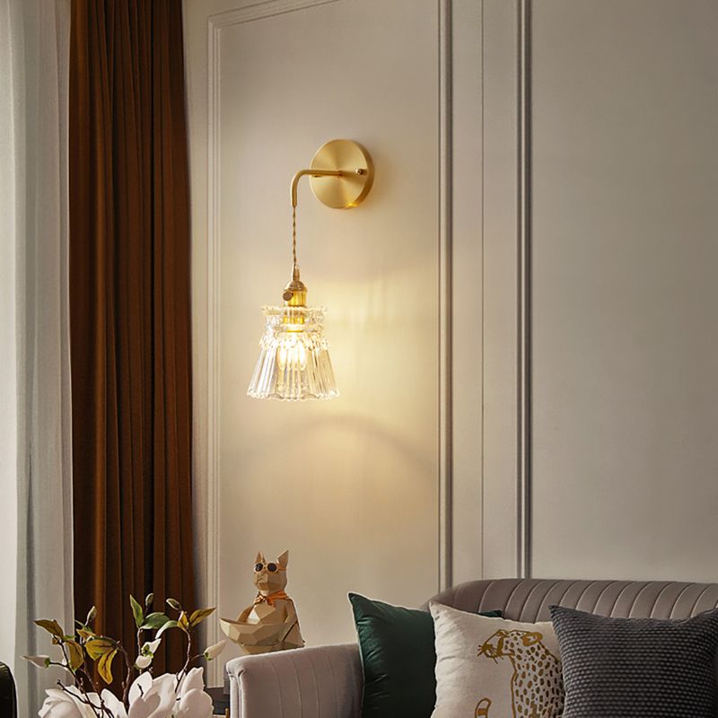 Glass Wall Sconce Lighting Simple Style Wall Mount Light Fixture