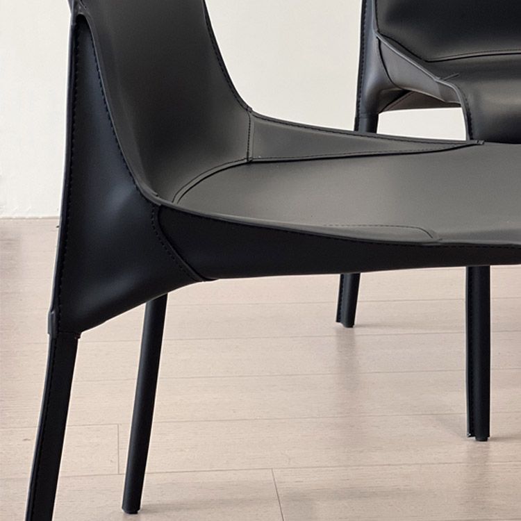 Modern Style Dining Chair Leather Solid Back Side Chair for Dining Room
