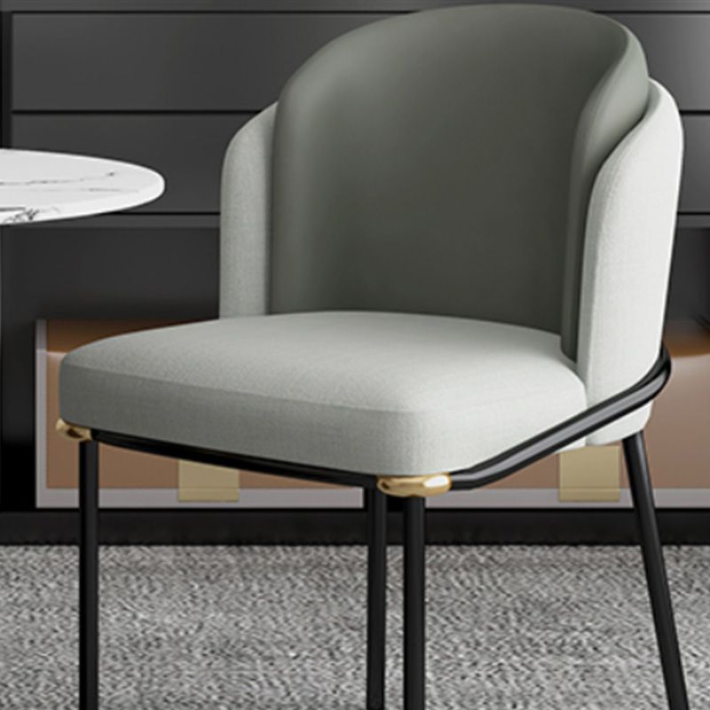 Industrial Style Home Side Chair Upholstered Dining Chair with Metal Leg