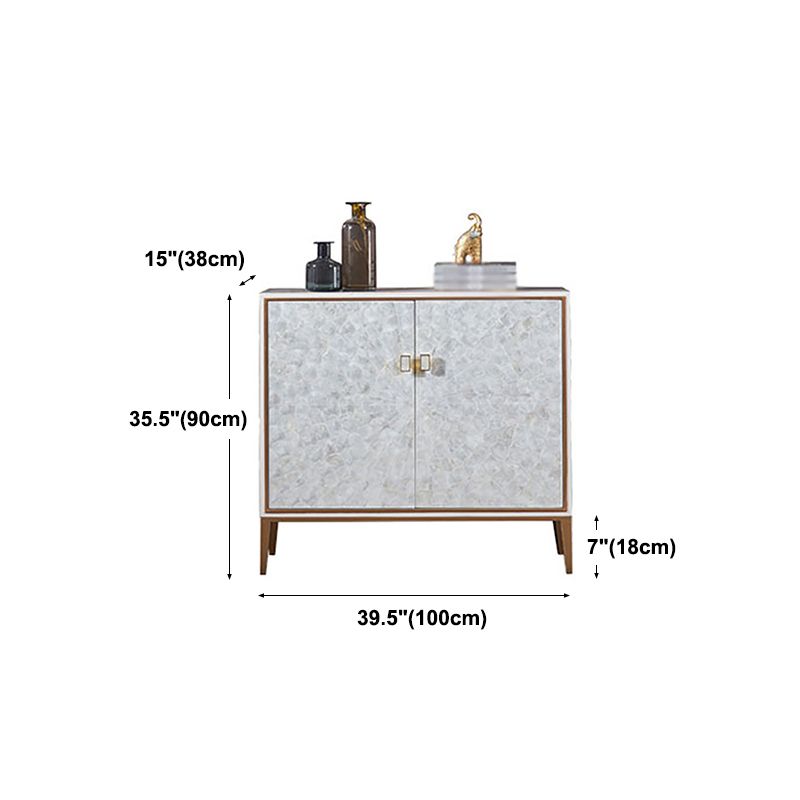 Modern Living Room Buffet Wood and Metal Sideboard Buffet in White