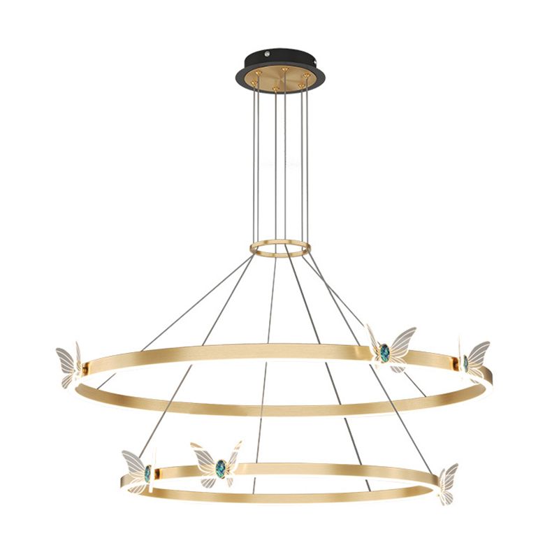 Modern Orbicular Ceiling Pendant Light Metal Hanging Lamp Kit