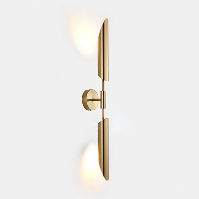 Shaded Bedroom Wall Sconce Lighting Metal Simplicity-Style Sconce Light Fixture in Gold