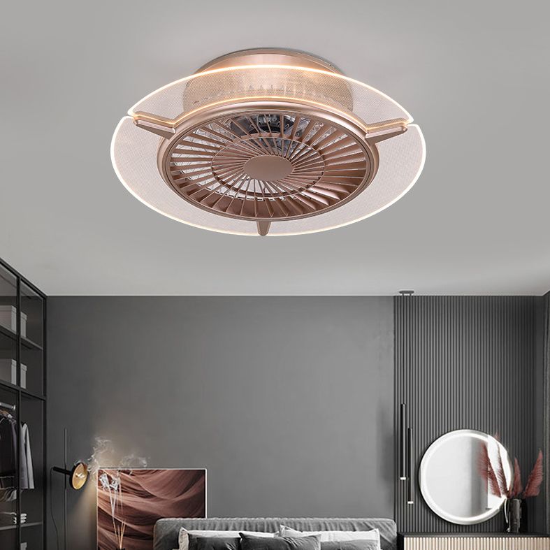 Roségold -Scheibe -Form -Spülen -Deckenventilator Leuchtt