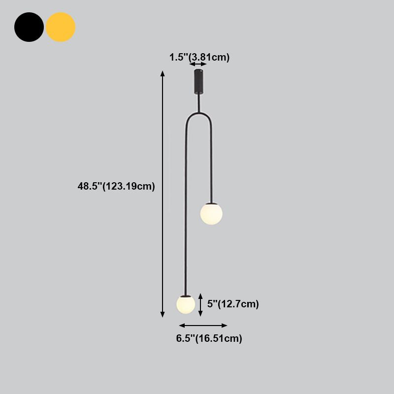 Glass Ball Shade Hanging Light Contemporary Pendent Lighting Fixture for Drawing Room