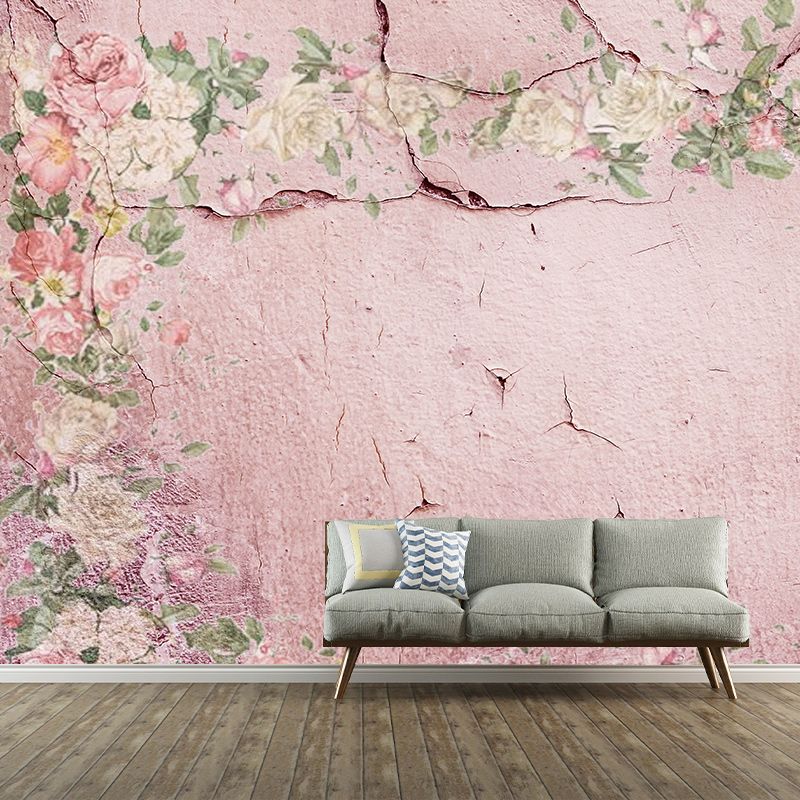 Mottled Brick Wall Wallpaper Mildew Resistant Sleeping Room Wall Mural
