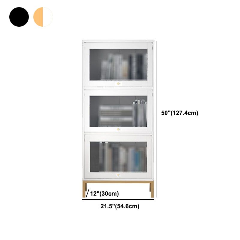 Libreria in legno fabbricata standard chiusa glam con porte di vetro