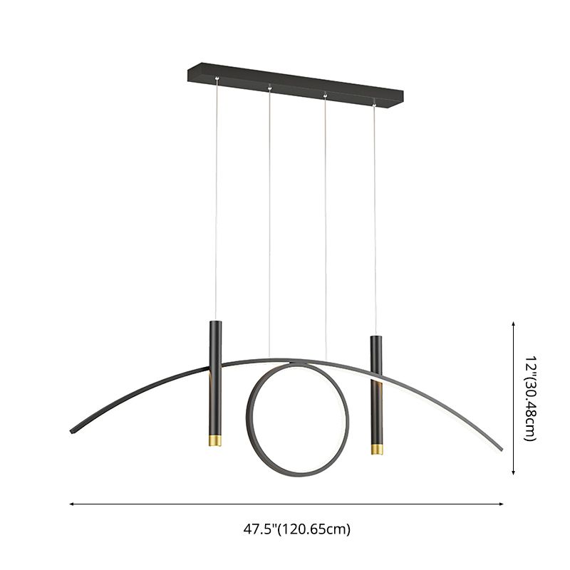 Luce isola a led in ferro battuto in moderna luce a sospensione lineare acrilica per sala da pranzo