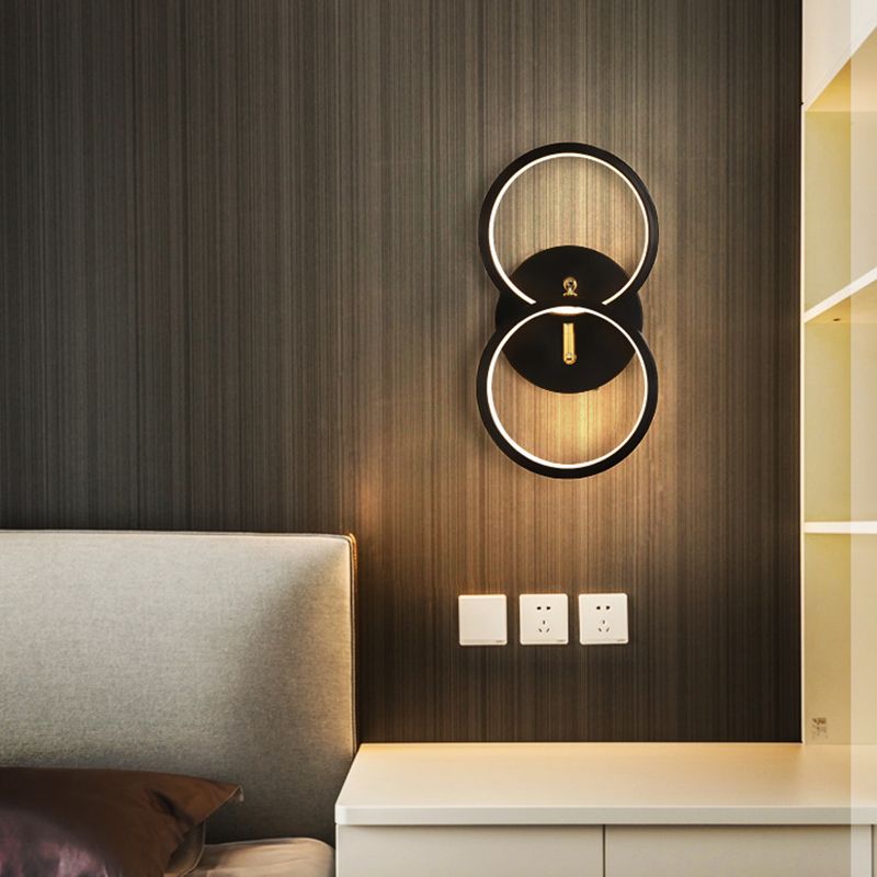 Modern Style Metal Wall Light Geometric Shape LED Wall Sconce for Bedroom