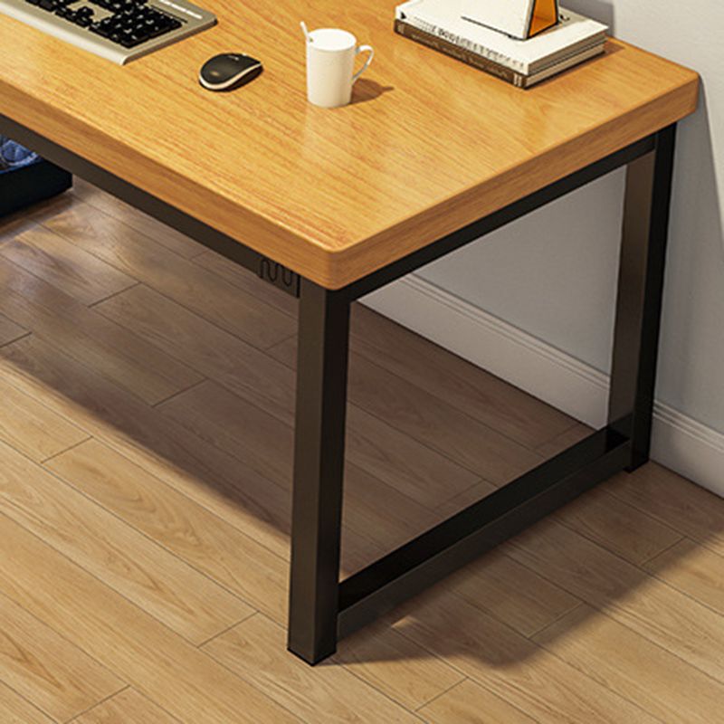 Rectangular Shaped Office Desk Reversible in Natural Writing Desk for Office