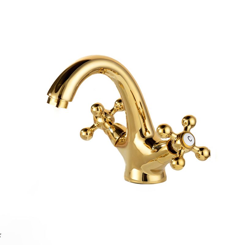 Glam Style Copper Roman Tub Faucet Low Arc Deck Mounted Roman Tub Faucet Set