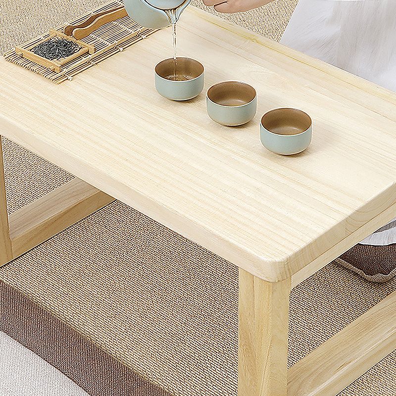 Modern Style Wooden Base Top Rectangular Coffee Table for Apartment
