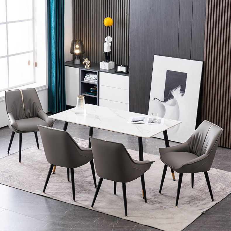 Modern PU Leather Side Chair Parsons Indoor Dining Chair for Home