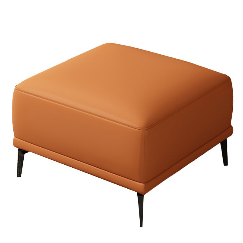 Contemporary Ottoman Faux Leather Stain Resistant Square Ottoman with 4 Legs