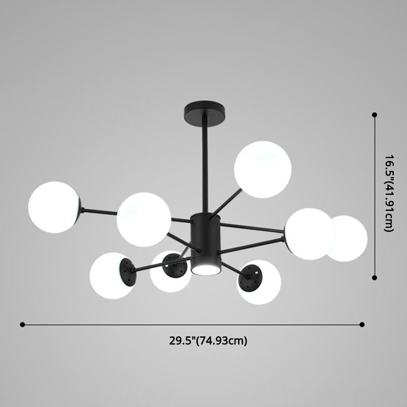 Spherical Chandelier Light Ultra-Contemporary Glass Ceiling Pendant for Living Room