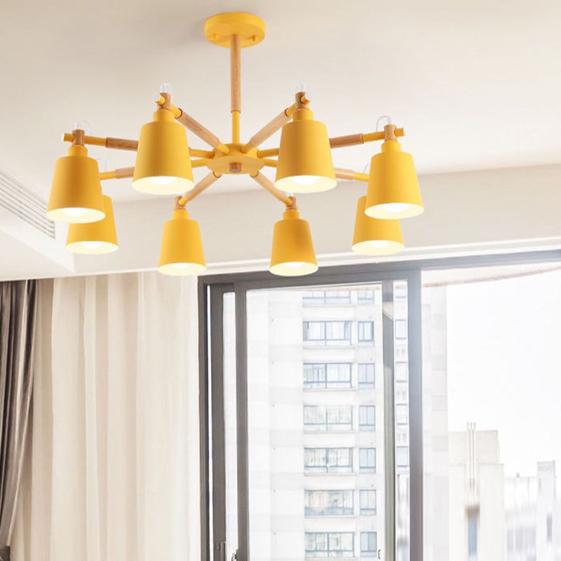 Nordic Multi Head Macron Chandelier Metal Chandelier Lighting Fixtures for Bedroom