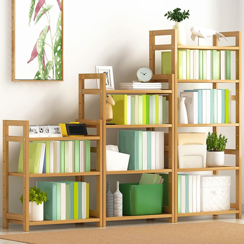 Etagere Contemporary Bookshelf Vertical Open Bamboo Shelf Bookcase for Home