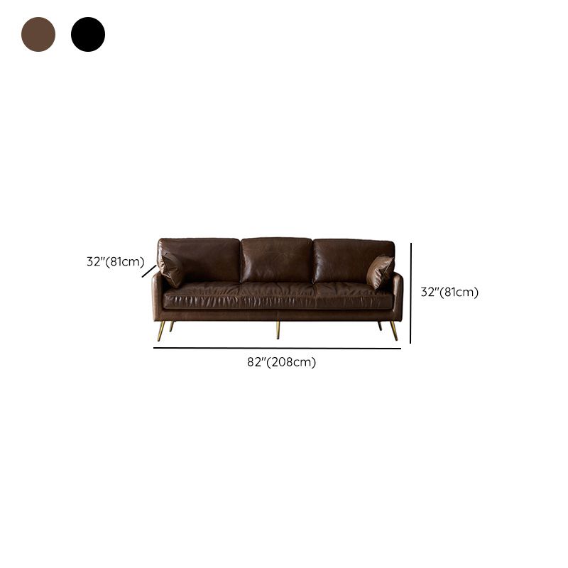 31.88" High Sofa Contemporary Faux Leather Square Arm Sofa with Cushions