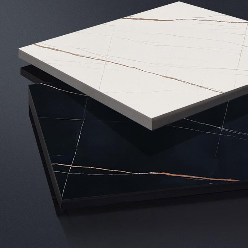 Stone Top Dining Table Traditional Luxury Table with Sled Base