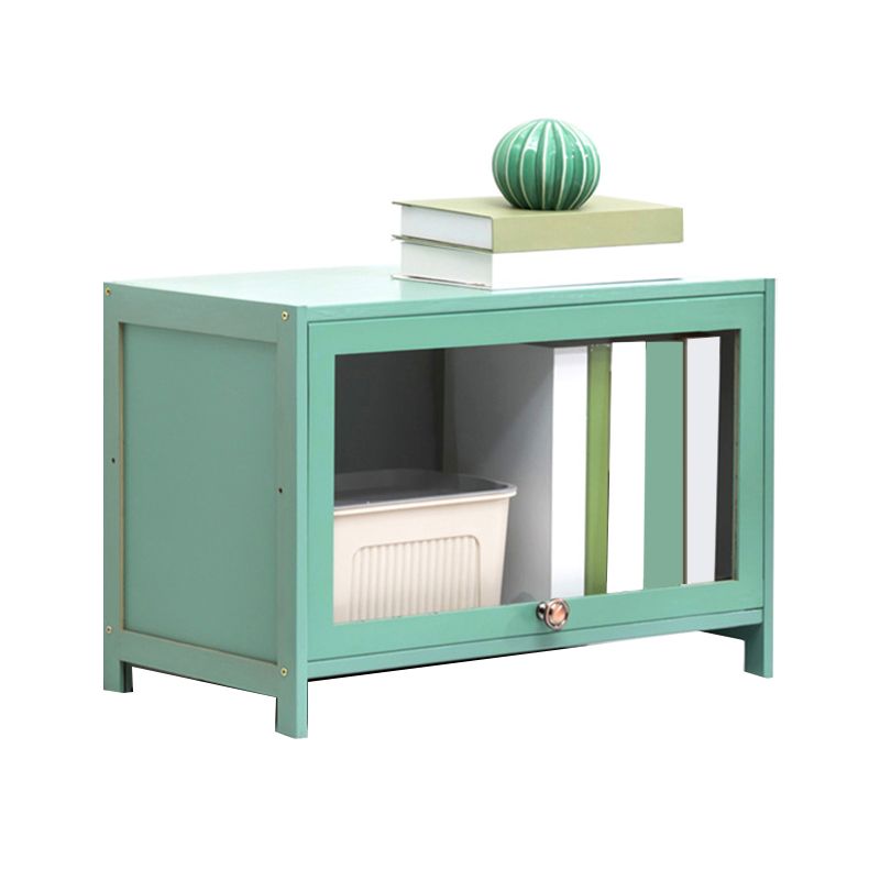 Contemporary Green Barrister Bookcase Bamboo Bookcase for Home Office