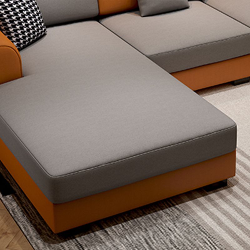 35.4"H Modern Faux Leather Flared Arm Sofa & Chaise for Living Room