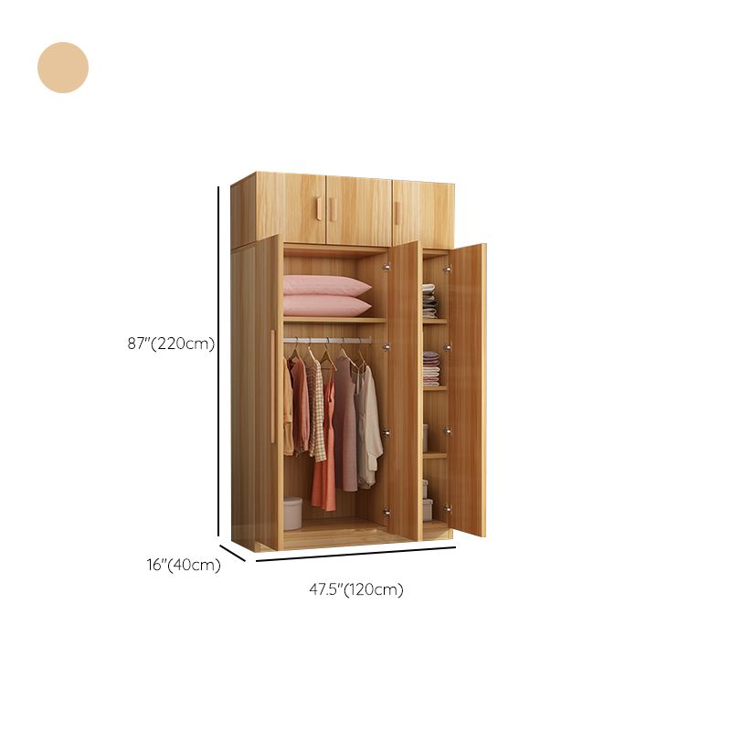 Freestanding Wood Frame Wardrobe Armoire Multifunctional Wardrobe with Soft Close Doors
