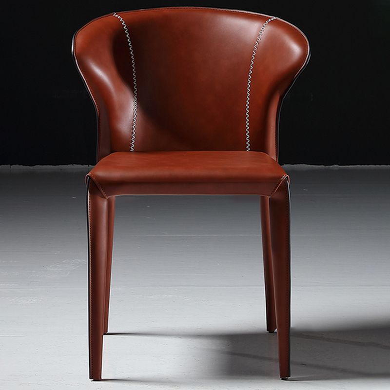 Indoor Wingback Parsons Chair Upholstered Faux Leather Side Chair