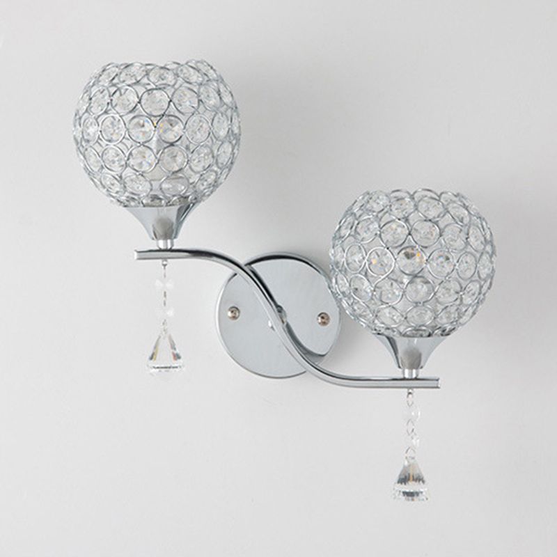 Modernist Wall Sconce Silver Wall Light Fixture for Living Room