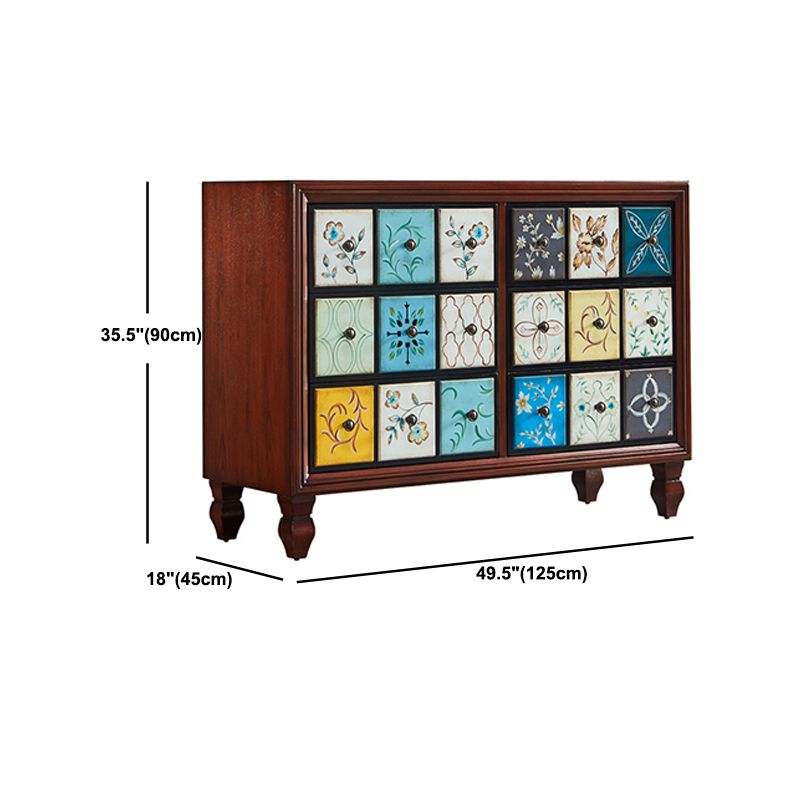 Mid-Century Modern Wood Cabinet Knobs Side Cabinet with Drawer