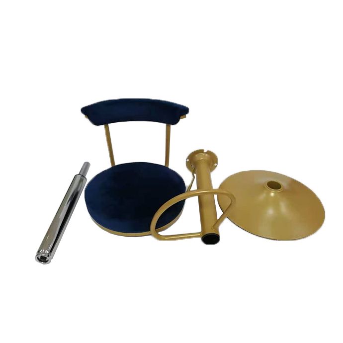 Scandinavian Metal Barstool Fabric Upholstered Counter Stool in Matte Finish for Indoor