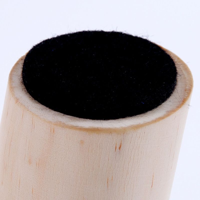 Wool Frame Pouf Stool Contrast Color Round Upholstered Fade Resistant Linen Blend Pouf