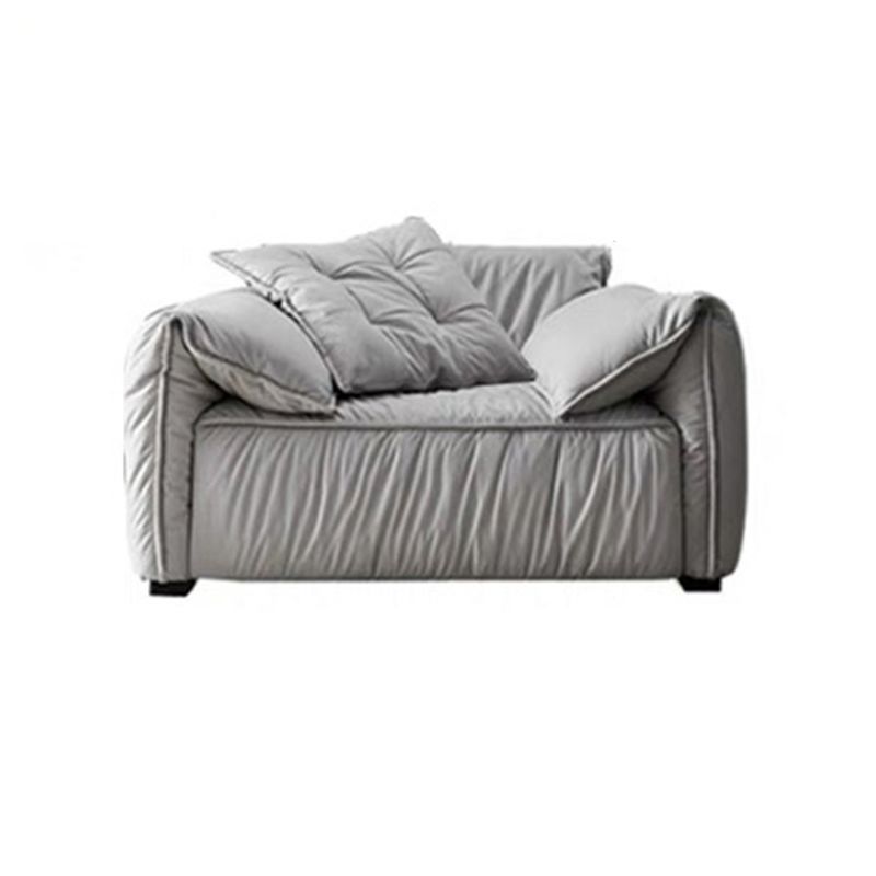Contemporary Standard Pillow Top Arm Sofa Couch with Pillows in Grey