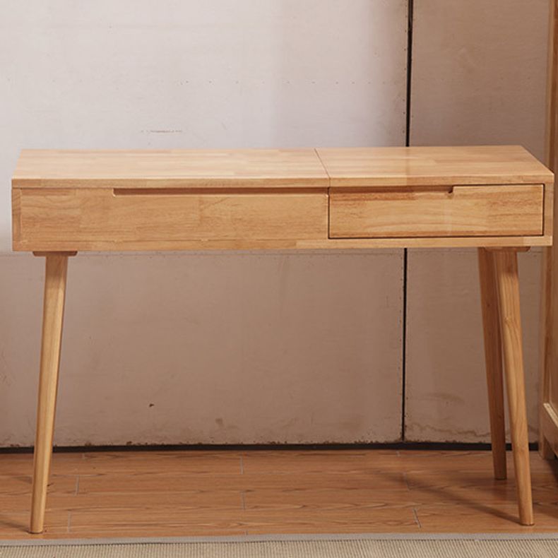 29.92" H Solid Wood Make -up Vanity with Drawer and Mirror Dressing Table