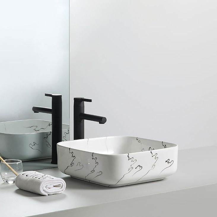 Modern Porcelain Trough Sink Oval-shape Trough Bathroom Sink