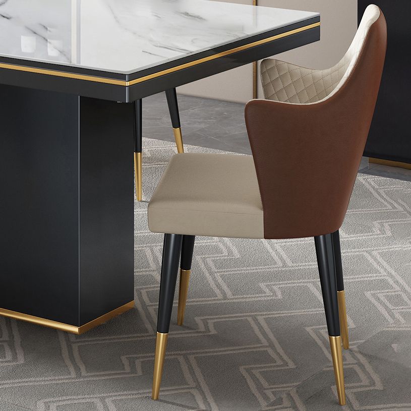 Glam 1/4/6/7/9 Pièces Ensemble de restauration Rectangle Pierre à manger Table Meubles pour salle à manger